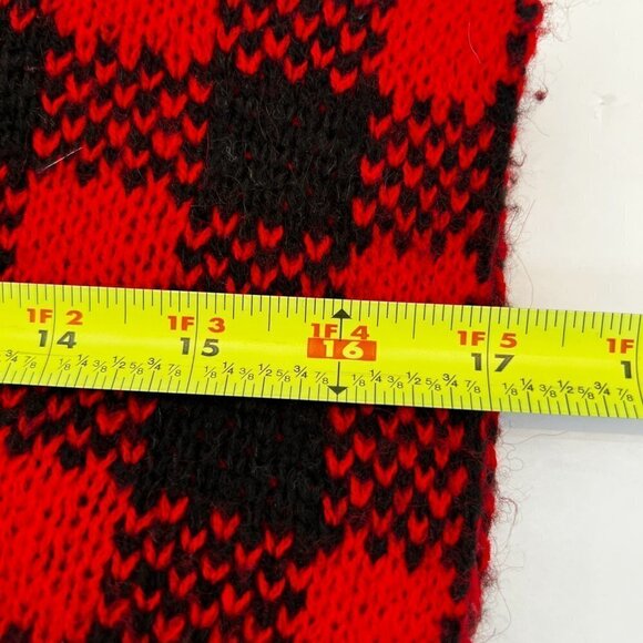 Warm Soft Buffalo‎ Plaid Wool/Mohair Blend Large Red/Black Infinity Scarf - Picture 5 of 7